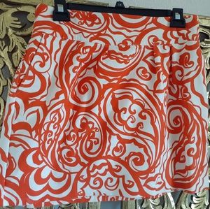 Merona orange/cream mini skirt